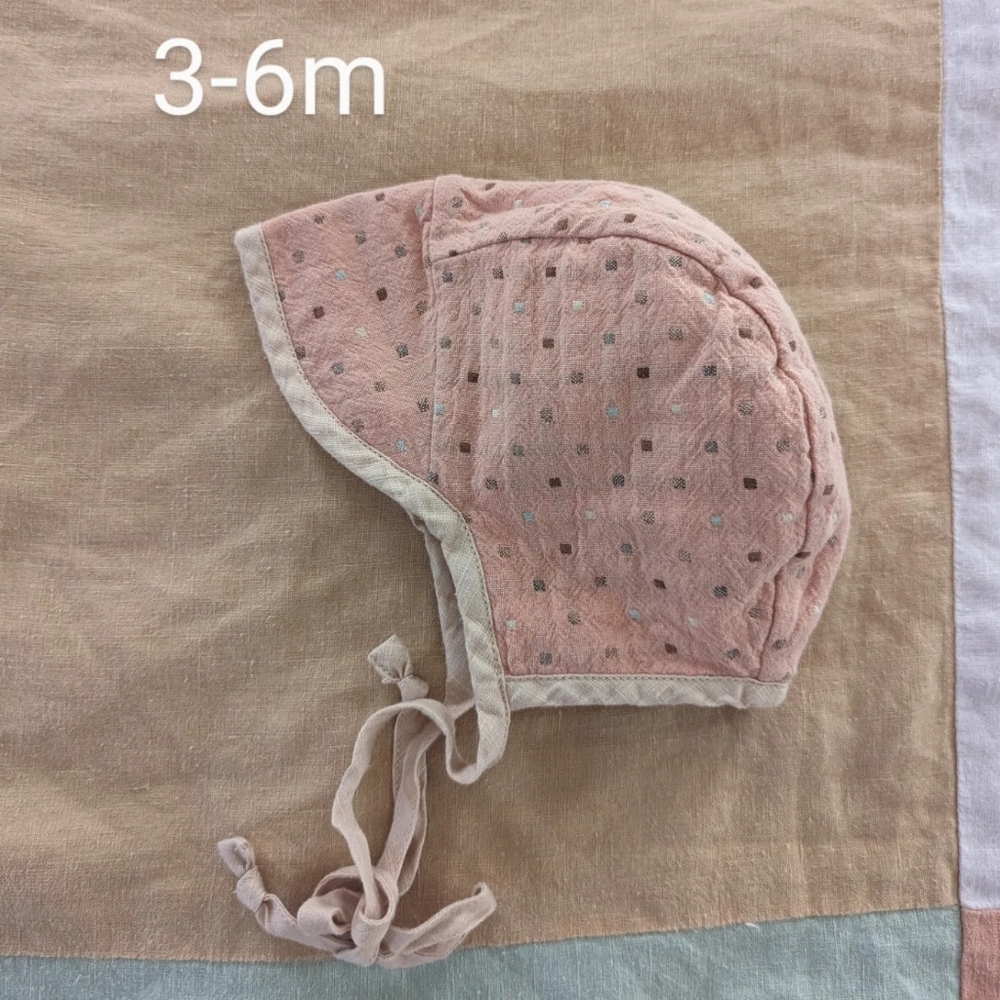 Briar Baby Brimmed bonnet in Flamingo, size 3-6m